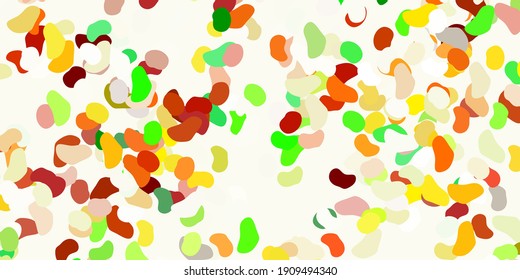 Light green, yellow vector backdrop with chaotic shapes. Simple design in abstract style with gradient forms. Background for cell phones.