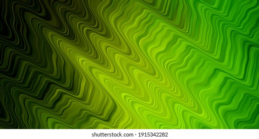 Light Green, Yellow vector backdrop with bent lines. Colorful geometric sample with gradient curves.  Best design for your ad, poster, banner.