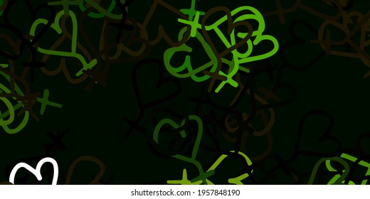 Light Green, Yellow vector backdrop with woman's power symbols. Simple design in abstract style with women’s rights activism. Design for International Women’s Day.