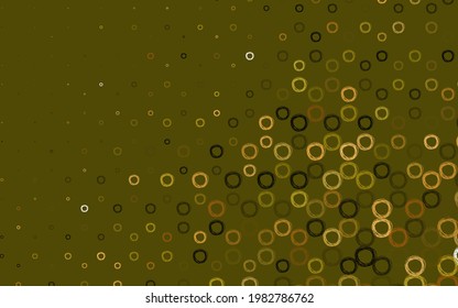 Light Green, Yellow vector backdrop with dots. Blurred bubbles on abstract background with colorful gradient. New template for your brand book.