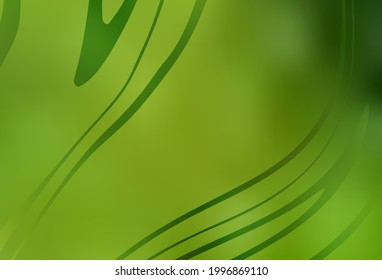 Light Green, Yellow vector backdrop with wry lines. Colorful geometric sample with gradient lines.  Elegant pattern for a brand book.
