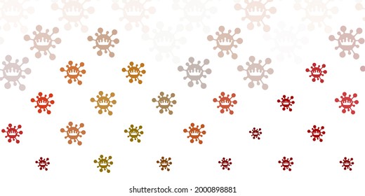 Light Green, Yellow vector backdrop with virus symbols. Smart illustration with covid signs in decorative style. Simple drawing against danger fever.