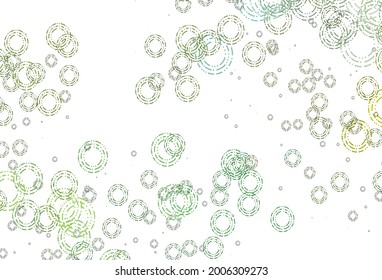 Light Green, Yellow vector backdrop with dots. Modern abstract illustration with colorful water drops. Design for business adverts.