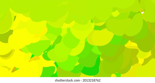 Light green, yellow vector backdrop with chaotic shapes. Colorful abstract forms with gradient in simple style. Modern design for your ads.