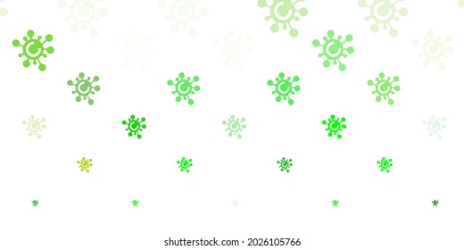 Light Green, Yellow vector backdrop with virus symbols. Simple design in abstract style with infection forms. Simple design against epidemic information.