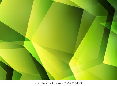 Hellgrüner, gelber Vektorhintergrund mit Hexagons. Farbige Hexagons auf unscharfem Hintergrund. Muster für Ihre Anzeige, Broschüren.