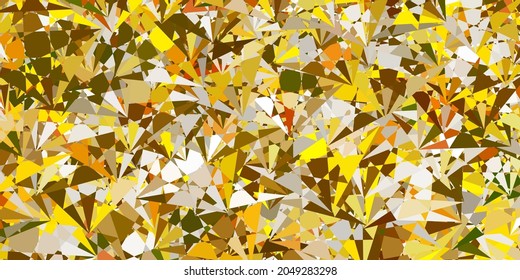 Light Green, Yellow vector backdrop with triangles, lines. Smart abstract illustration with triangle forms in modern style. Template for commercials.