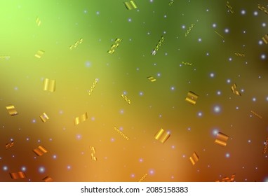 Verde claro, fondo vectorial amarillo en estilo de vacaciones. Una Ilustración inteligente con elementos de Navidad degradados. Mejor diseño para un afiche de la universidad, pancarta.