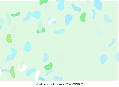 Hellgrüner, gelber Vektorhintergrund mit abstrakten Formen. Dekoratives Design im abstrakten Stil mit zufälligen Formen. Hintergrund für ein Handy.