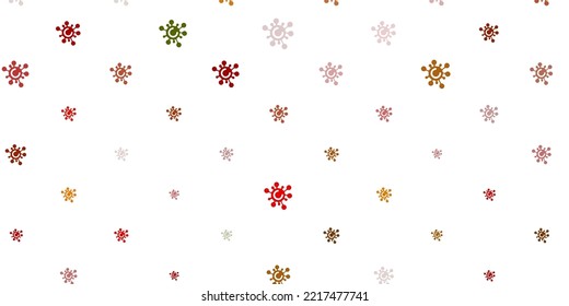 Light Green, Yellow vector backdrop with virus symbols. Abstract illustration with biological gradient shapes. Design for biohazard warning.