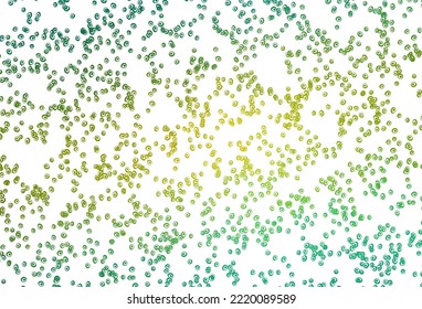 Light Green, Yellow vector backdrop with dots. Blurred bubbles on abstract background with colorful gradient. Completely new template for your brand book.