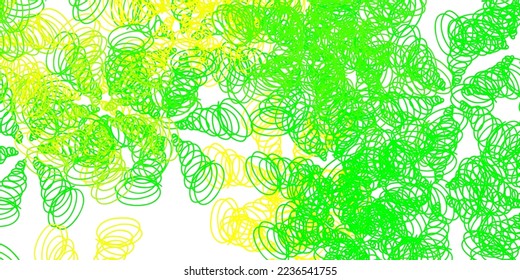 Light green, yellow vector backdrop with circular arc. Abstract illustration with gradient bows. Pattern for commercials, ads.