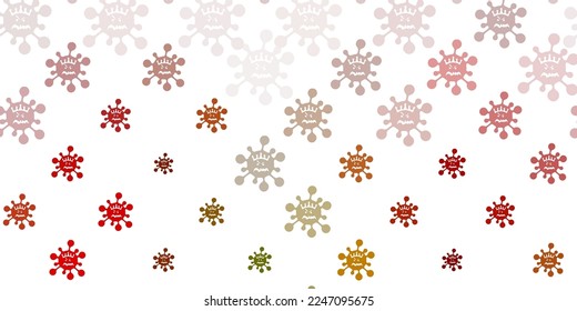 Light Green, Yellow vector backdrop with virus symbols. Colorful  gradient illness symbols in simple abstract style. Wallpaper for health protection.