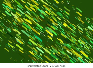 Light Green, Yellow vector backdrop with long lines. Glitter abstract illustration with colored sticks. Pattern for ads, posters, banners.