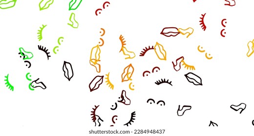 Light Green, Yellow vector backdrop with woman's power symbols. Colorful feminism symbols with a gradient in modern style. Elegant design for wallpapers.