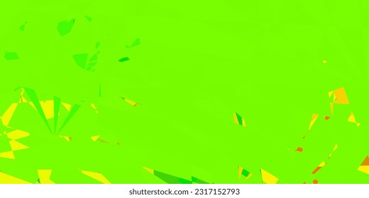 Verde claro, fondo vectorial amarillo con triángulos, líneas. Ilustración con formas triangulares coloridas abstractas. Diseño para sus fondos de escritorio.