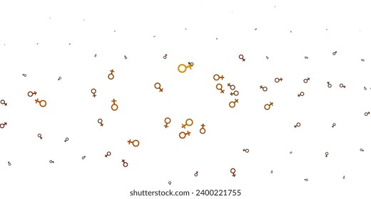 Light Green, Yellow vector backdrop with woman's power symbols. Abstract illustration with a depiction of women's power. Elegant design for wallpapers.