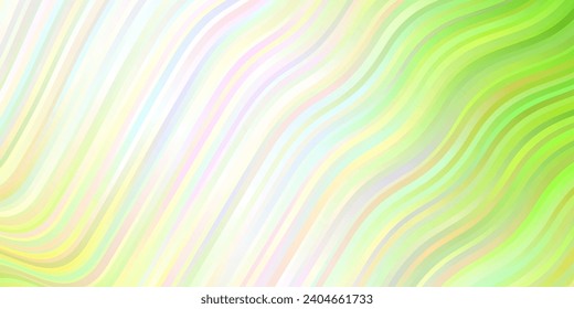 Light Green, Yellow vector backdrop with circular arc. Illustration in abstract style with gradient curved.  Pattern for ads, commercials.
