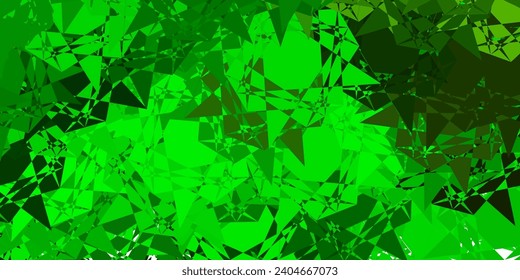 Verde claro, fondo vectorial amarillo con triángulos, líneas. Ilustración abstracta inteligente con formas triangulares de estilo moderno. Patrón para promociones.