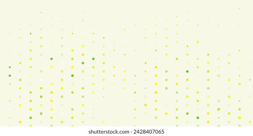 Light green, yellow vector backdrop with dots. Abstract illustration with colorful spots in nature style. Pattern for business ads.