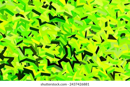 Light Green, Yellow vector backdrop with small and big stars. Blurred decorative design in simple style with stars. Template for cosmic backgrounds.