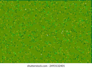 Light Green, Yellow vector backdrop with dots. Abstract illustration with colored bubbles in nature style. Pattern of water, rain drops.
