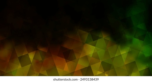 Verde claro, fondo de Vector amarillo con líneas, rombo. Ilustración de gradiente Abstractas con triángulos, cubos. El mejor diseño para carteles, Anuncios.