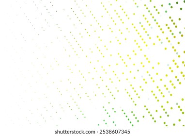 Light Green, Yellow vector backdrop with dots. Blurred decorative design in abstract style with bubbles. Pattern for beautiful websites.