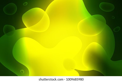 Light Green, Yellow vector background with lava shapes. Geometric illustration in memphis style with gradient.  Memphis design for your web site.
