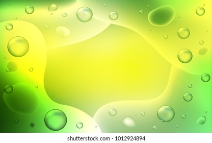Light Green, Yellow vector background with bubble shapes. A completely new color illustration in memphis style. Memphis design for your web site.