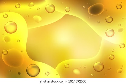Light Green, Yellow vector background with bubble shapes. A completely new color illustration in memphis style. Textured wave pattern for backgrounds.