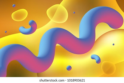 Light Green, Yellow vector background with curved circles. Brand-new colored illustration in memphis style with gradient. A new texture for your  ad, booklets, leaflets.