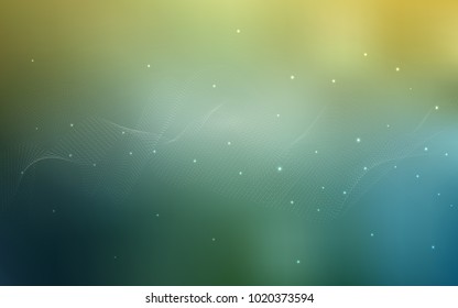 Light Green, Yellow vector background with bubbles. Glitter abstract illustration with blurred drops of rain. Completely new template for your brand book.