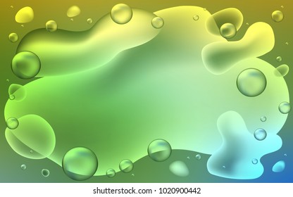 Light Green, Yellow vector background with liquid shapes. A sample with blurred bubble shapes. A completely new memphis design for your business.