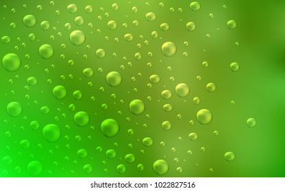 Light Green, Yellow vector background with dots. Blurred bubbles on abstract background with colorful gradient. Completely new template for your brand book.