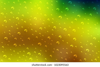 Light Green, Yellow vector background with bubbles. Blurred bubbles on abstract background with colorful gradient. The pattern can be used for ads, leaflets of liquid.