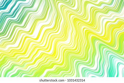 Light Green, Yellow vector background with lamp shapes. Shining crooked illustration in marble style. The elegant pattern for brand book.