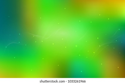 Light Green, Yellow vector background with dots. Modern abstract illustration with colorful water drops. The pattern can be used for aqua ad, booklets.