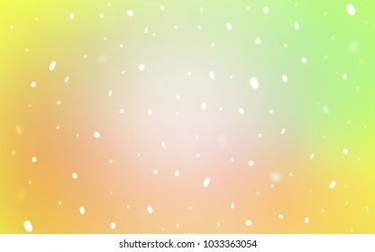Light Green, Yellow vector background with xmas snowflakes. Shining colored illustration with snow in christmas style. The template can be used as a new year background.