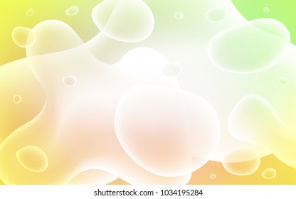 Light Green, Yellow vector background with liquid shapes. Shining illustration, which consist of blurred lines, circles. Memphis style for your business design.