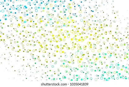 Light Green, Yellow vector  background with bubbles. Glitter abstract illustration with blurred drops of rain. The pattern can be used for beautiful websites.