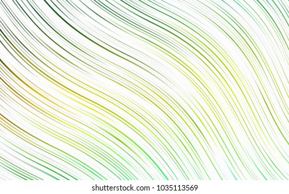Light Green, Yellow vector background with bent ribbons. Shining illustration, which consist of blurred lines, circles. Marble style for your business design.