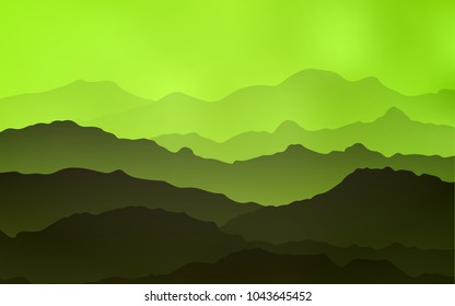 Light Green, Yellow vector background with lava shapes. Creative illustration in halftone mountain style with gradient. Textured wave pattern for backgrounds.