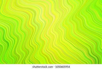 Light Green, Yellow vector background with bent lines. An elegant bright illustration with gradient. Brand-new design for your ads, poster, banner.