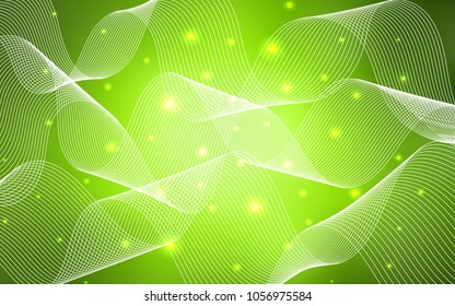 Light Green, Yellow vector background with xmas confetti. Modern geometrical abstract illustration with carnival ribbons. The template can be used as a background for postcards.