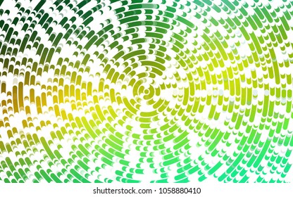 Light Green, Yellow vector background with bent ribbons. Geometric illustration in marble style with gradient.  Pattern for your business design.
