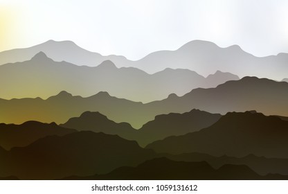 Light Green, Yellow vector background with liquid shapes. Creative illustration in halftone mountain style with gradient. New composition for your brand book.