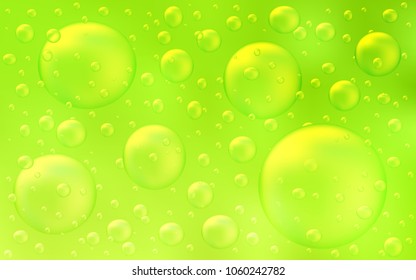 Light Green, Yellow vector background with bubbles. Blurred decorative design in abstract style with bubbles. The pattern can be used for beautiful websites.