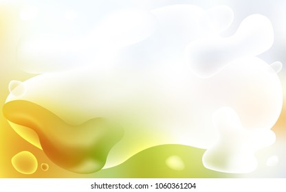 Light Green, Yellow vector background with bubble shapes. Shining crooked illustration in memphis style. A completely new template for your business design.
