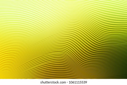 Light Green, Yellow vector background with curved lines. Colorful illustration in abstract cranked style with gradient. Pattern for your business design.